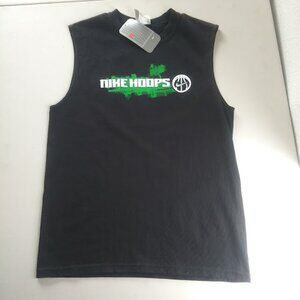 Nike boy's size L (14-16) black, green and white sleeveless top